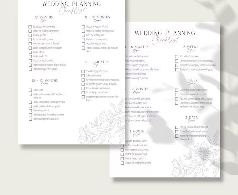 checklist for wedding