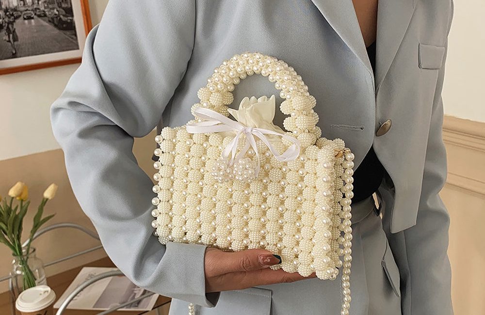 bridal bags, pearl bridal handbag