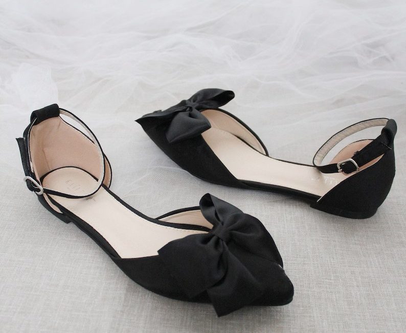 black wedding flats