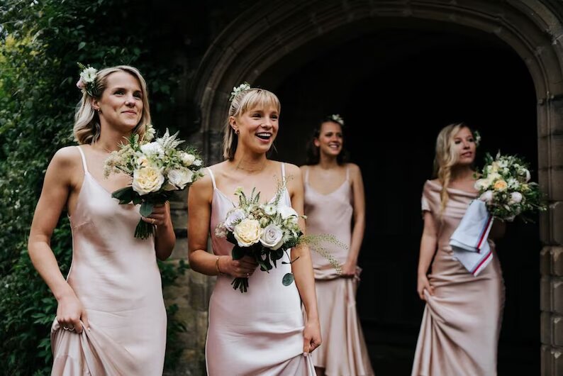 champagne bridesmaid gowns