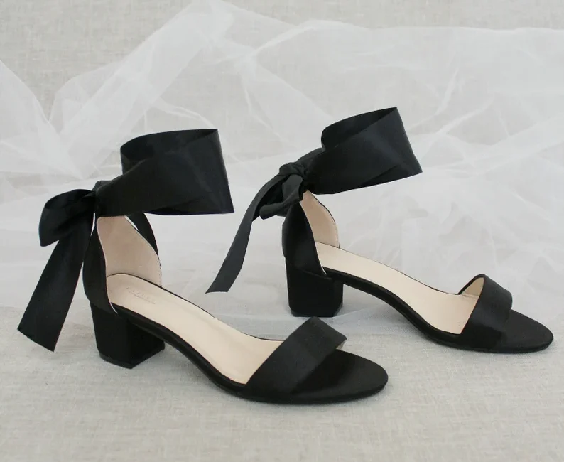 black wedding sandals