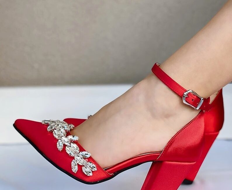 red wedding shoes