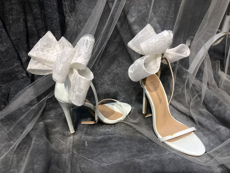 Wedding Shoes With Bow Tulle