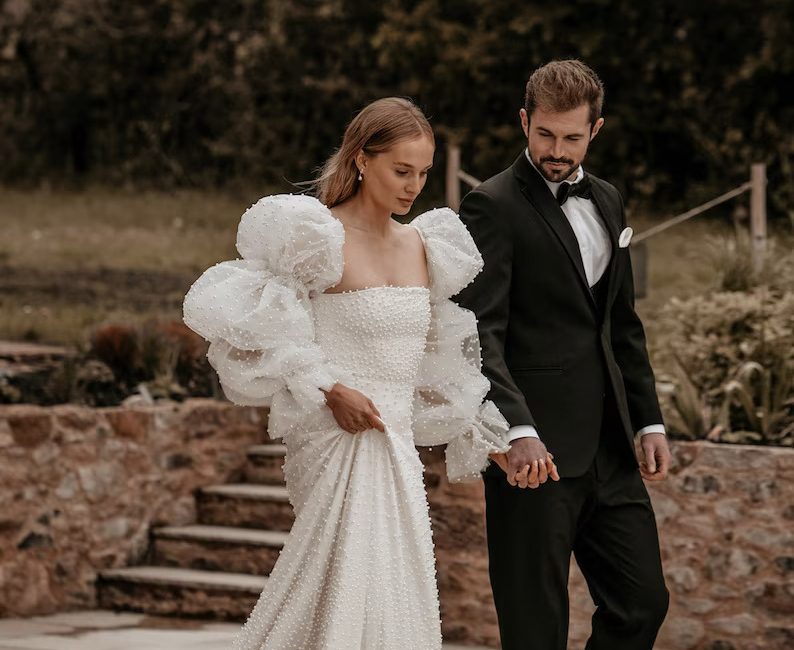 The Elegance Of Pearl Wedding Dresses