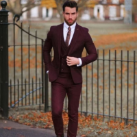 burgundy wedding suits
