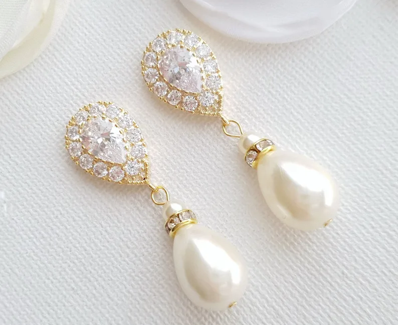 Paerl Drop Bridal Earrings