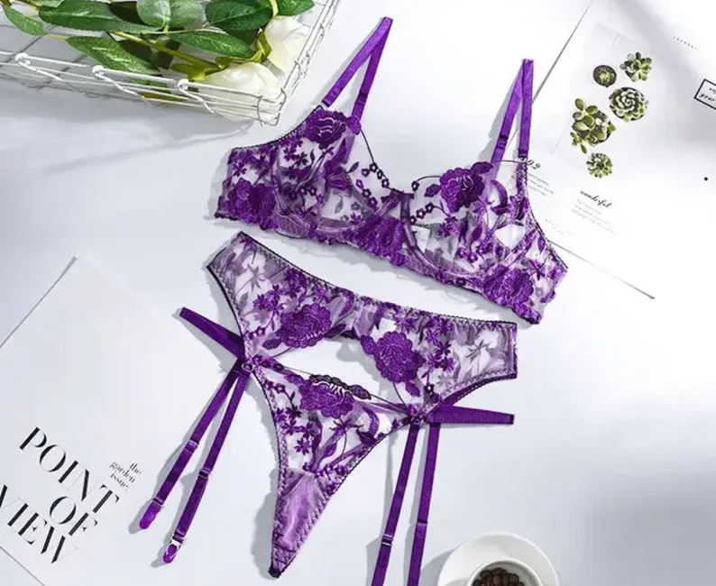purple wedding lingerie