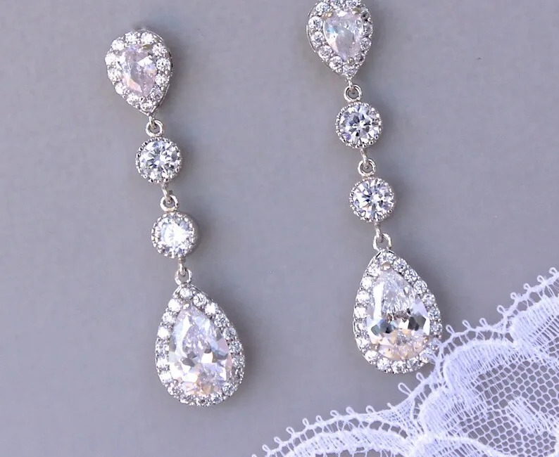 crystal bridal earrings