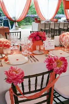 coarl wedding table decorations