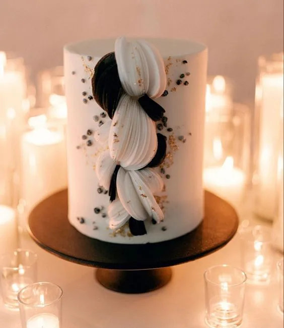 black and white wedding cakes
