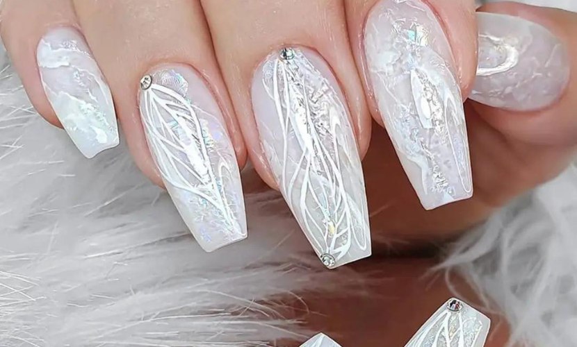 White Wedding Nail Designs To Perfect Your Bridal Look