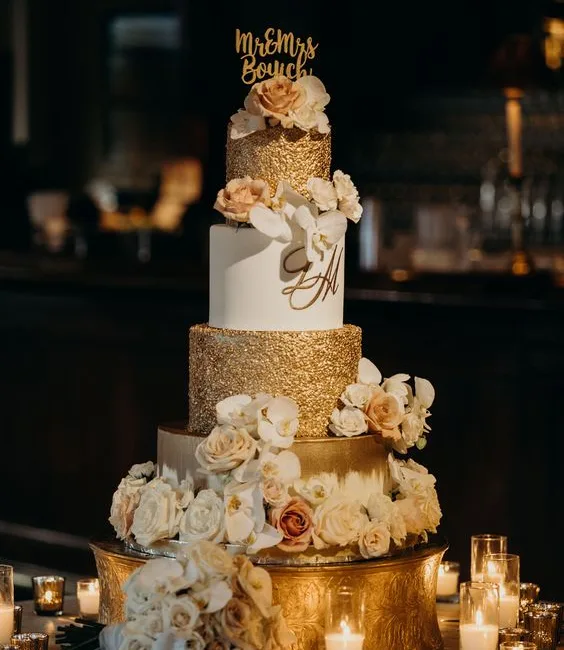 Glamorous Gold, wedding cake ideas
