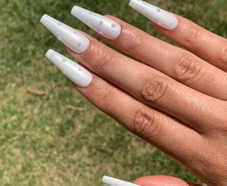 white wedding nail designs