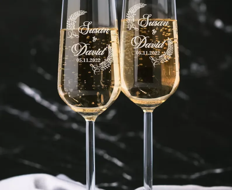 Personalized Wedding Champagne Flutes
