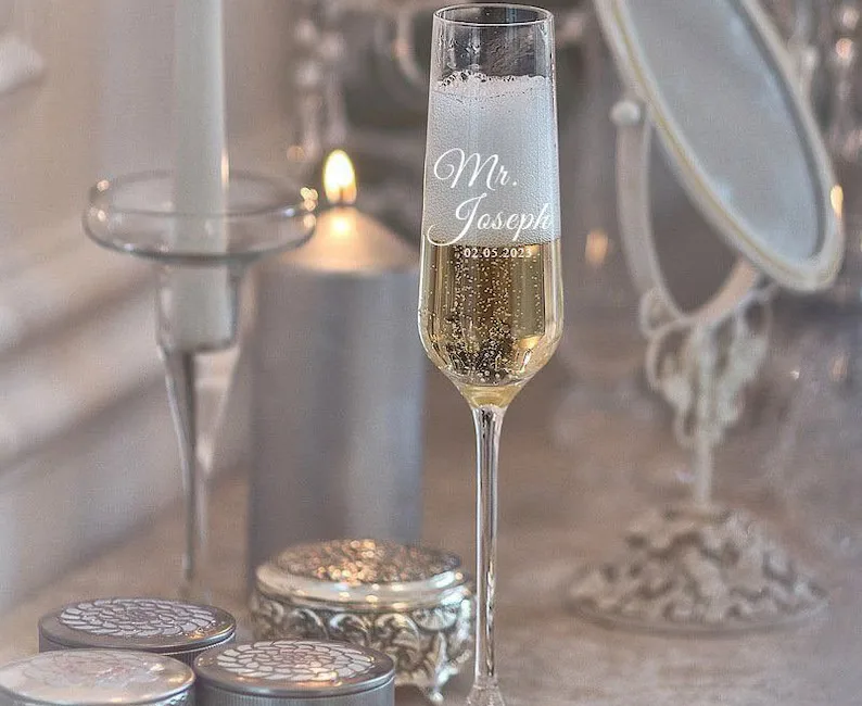 personalized wedding champagne flutes