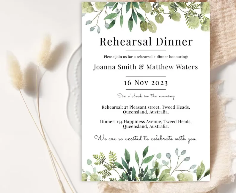 Rehearsal Dinner Invitations: Setting The Stage For A Memorable Celebration: