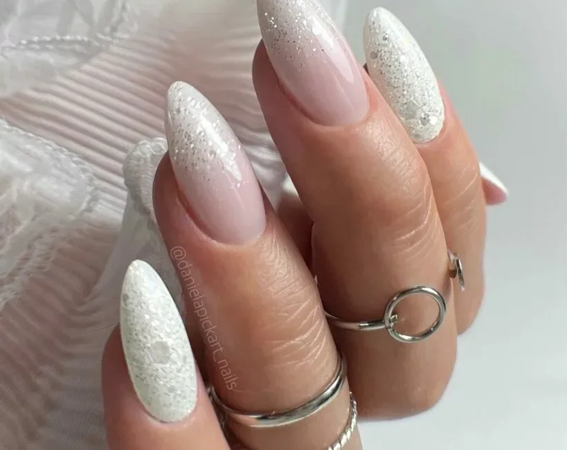 white wedding nail designs